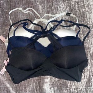 Victorias Secret bralette set of three xs NWT
